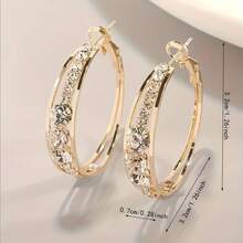 "Elegant Hollow Circle Earrings For Women, Minimalist & Stylish Design, Perfect Jewelry Accessory For Daily Wear, Parties & Weddings, Ideal Gift Choice" - Vàng - Xem 4