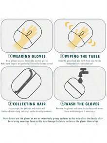 1pc Black Static Electricity Pet Hair Remover Glove | Pet Fur Remover | Household Cleaning Tool | Removes Pet Hair From Furniture, Bedding, Clothes | Easy To Use, Just Wipe To Tear Hair Into Strips. This Is A Specialized Model. Suitable As Christmas Gift, Present, Novelty Gift, Ramadan Gift, Personalized Gift. - Black - View 8