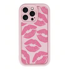 Gaozhu Pink Lip Print TPU Anti-Drop Full Coverage Precision Protective Case For Apple  6/7/8/X/Xs/Xr/Xs Max/11/12/13/14/15/16 Pro Max, Phone Drop Protection, Daily Phone Shield, Full Coverage Phone Cover, TPU Phone Case, Cute Lip Motif, Kiss Mark Design, Precision Fit Cover, Durable Phone Shell, Fashion Phone Users, Style-Conscious Owners,Suitable For  17 Air - Hồng - Xem 2
