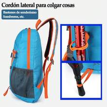Mochila Ligera y Compacta para Viaje, Mochila plegable,Mochila Impermeable, Ligera para Senderismo Montañismo Escalada, Viaje, Ciclismo,Campismo Deportes al Aire Libre(plegable) - azul - Ver 6