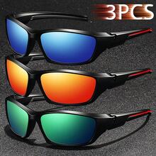 3 szt. Modne zabytkowe okulary rowerowe wędkarskie unisex kwadratowe okulary sportowe męskie damskie klasyczne retro górskie okulary sportowe na świeżym powietrzu męskie damskie luksusowe markowe okulary designerskie tropikalne wakacje na plaży letnie pastelowe okulary błyszczące materiał eleganckie estetyczne wakacje
