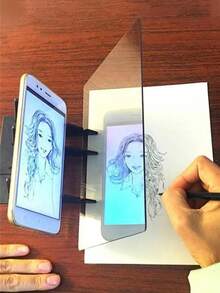 طقم لوحة الرسم الشفافة بالبروجيكشن، لوحات رسم بصرية شفافة مع حامل - أداة مساعدة للرسم والتصوير بالبروجيكشن، حامل عرض بصري للرسم، أداة صنع DIY للإبداع الفني، لوازم الرسم والتصوير، تشمل قلم الرسم، متوافق مع الهواتف المحمولة واللوحات، مثالي للفنانين والهواة، عودة إلى المدرسة، لوازم مدرسية