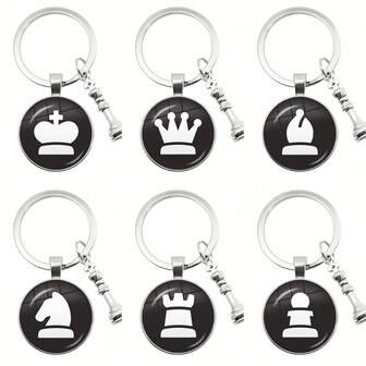 1pc Men's King, Queen, Knight, Bishop, Pawn Chess Piece Keychain, Time Gem Jewelry Gift