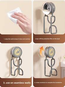 1pc Light Luxury Rotating Suction Cup Basin Storage Rack, Bathroom No Punching Hook, Household Basin Hanging Rack, Wall Hanging Basin Artifact