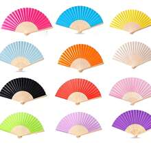 12/24/36 Folding Fans, Essential Fans, Fabric Folding Fans, Simple Paper Fans, White And Colored Folding Fans, Handmade Materials. Hand Fans, Cooling Fans, Wedding Decorations, Carnival Accessories, Line Dance Fans - Nhiều màu - Xem 5