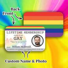 Custom Photo Name Gay Pride Card, Unique Gay Pride Keepsake, Perfect Gift For LGBT Friends, Personalised GAY CARD, Premium Lifetime Membership, Joke Meme, Funny Gift, Gift For Prank, Identity Card,Multi-Functional, Ornamental,Reusable,Adorable,High-Quality,Cute,Modern,Custom,Personalized,Unique,Ideal Gifts For Him,Ideal Gifts For Her Birthday Graduation,Slow Summer Living,Customized Crafts,Chic Autumn,Home & Living,Christmas Home Atmosphere,Souvenirs,Elegant Living,Artful Living - Multicolor - View 5