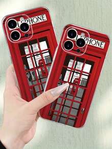 Fashionable And Popular Red Telephone Booth Pattern Premium Soft Protective Phone Case Suitable For Compatible With Samsung Galaxy S21/22/23/24/25 Ultra/FE+,A73/72/71/55/54/53/52/51/35/34/33/25/24/22/16/15/14/13/12,As Well As,Phone17,17Air,17pro,17pro Max,16, 15, 14, 13, 12, 11, PRO MAX, Is A Thoughtful Birthday Gift For Girlfriend, Boyfriend And Friends - 彩色 - 查看 7