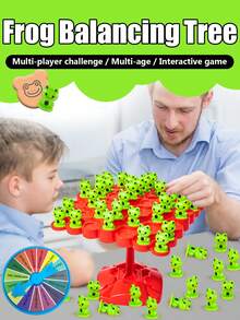 1pc青蛙平衡树儿童双人对战平衡堆叠拼图搞笑有趣儿童桌游亲子互动思维专注力训练玩具男女孩节日礼物婚礼接机门挡伴郎伴娘婚礼互动创意团队建设游戏恶作剧道具