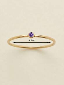 1pc 316L Stainless Steel Birthstone Ring For Woman Gold Color Simple Style Ring Festival Party Fashion Jewelry Dropshipping