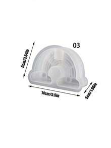 1 件拱形彩虹烛台硅胶模具，DIY 石膏水泥模具，带心形和云形装饰的托盘模具，家居装饰