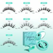 1 对磁性睫毛漫画睫毛猫眼睫毛磁性睫毛带涂抹器自然外观可重复使用无需胶水易于粘贴和去除尖刺假睫毛纤细（闪光）条状睫毛、睫毛、睫毛、假睫毛 - 眼尾拉長款 - 查看 7