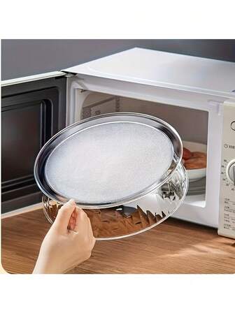 1 buc. Apărătoare multifuncțională împotriva stropirii pentru cuptorul cu microunde - Rezistentă la căldură până la 200°C, Capac antistropi la 360°, Menține legumele, fructele și preparatele calde - Capac din plastic stivuibil, Potrivit pentru camping, grătar în aer liber și uz casnic, Esențială pentru camping | Design stivuibil