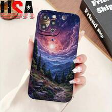 For IPhone 11/12/13/14/15/16 Pro Max Plus TPU Shockproof Lightweight Protection Night Sky Blue - Black - View 5