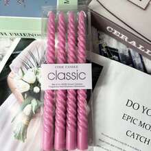 4pcs 10-Inch Spiral Candles, Light/Dark Pink/Muted Color Series, Suitable For Home Decor, Wedding Decor, Dining Table Decor, Best Friend Gifts, Women's Gifts, Winter Gifts, Birthday Decor, Candlelight Dinner, Candle Holders, Formal Dinner, Wedding - Multicolor - View 14