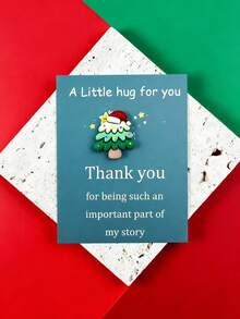 5 sztuk świątecznych kartek okolicznościowych z żywicy z kieszonką Embrace, kartki z podziękowaniami, wyrażające wdzięczność za prezent z kartą