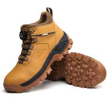 Men's Safety Shoes Work Boots, Steel Toe Safety Boots, Durable And Sturdy Men's Footwear With Rotary Button - Yellow - View 4