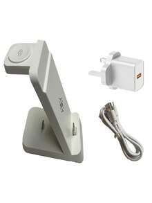 SUONEE 快速充电高品质无线充电器三合一充电站，美规、欧规、英规、澳规充电器适配器，适用于 Galaxy S25/S24/S23/S22/S21-S9/Note20-9/Z Fold 5 4/Z Flip 5 4/Galaxy A 系列等机型，Galaxy Buds 无线充电支架，Galaxy Watch 7 6 5 Pro/4/3，情人节礼物 - 彩色 - 查看 10