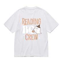 Camiseta unisex divertida y peculiar de Halloween BOO Crew para profesores - 220g% algodón, negro y blanco, suave y transpirable, manga corta, ajuste casual, regalo de Halloween para hombres y mujeres, tallas S- - Blanco - Ver 2