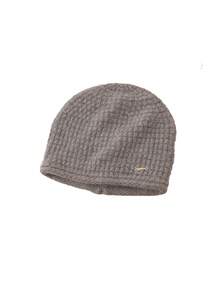 1 pieza Gorro de punto de corte holgado unisex con decoración de lazo de metal, suave y cálido, adecuado para exteriores, caminatas, uso diario en otoño/invierno