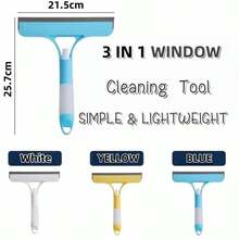 2pcs Three-In-One Window Cleaning Scrapers, Suitable For Home Glass, Bathroom Glass, Kitchen Windows, Three-In-One Cleaning Tool With Spray - Multicolor - Ver 2