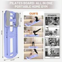 Pilates Board, 5 In 1 Multifunctional Abdominal Board, Portable Ab Core Trainer, Foldable Pilates Reformer Board Pilates Reformer Set For Home - Purple-gray - View 2