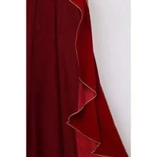 Women's Medieval Cloak Renaissance Velvet Cape With StandUp Collar Queen Princess Costume Halloween Christmasgift - Đỏ - Xem 5