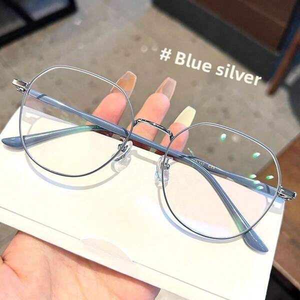 Gafas planas sin maquillaje anti-azul, gafas graduadas para mujeres con marco grande, gafas delgadas ultraligeras, gafas de celebridad de internet de color matcha