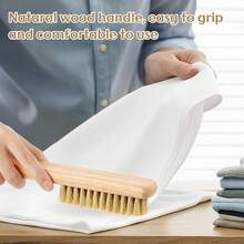 3 Pcs Wood Laundry Stain Brush Stain Remover Brushes With Boar Bristle Small Stain Brush For Clothes For Scrubbing Stains From Furniture Fabric Leather(3 Pcs A)