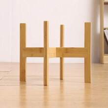 1Pc 10/12 Inch Flower Pots Base Display Stand Four-Legged Wood Flower Pot Holder - Multicolor - View 4