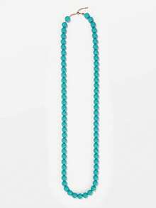 1 pieza Collar largo de cuentas geométricas de plástico de estilo bohemio, hecho a mano para mujeres, se puede usar en doble capa, adecuado para verano, playa, vacaciones y uso diario