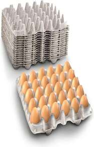 MT Products Pulp Fiber Egg Flat Cartons Holds 30 Eggs - Egg Crate For Chicken Farm - Made In The USA - MàuA - Xem 2