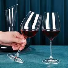 2件套透明无铅厚玻璃红酒杯，创意玻璃器皿，适合家庭、情侣、酒店