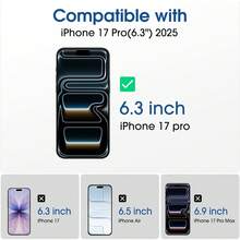 amFilm [2+4 Piezas] OneTouch Compatible con 17 Pro 6.3'' (2025) Protector de Pantalla, Mica Cristal Vidrio Templado,con Protector de Lente de Cámara, Instalación en 30 Segundos - IPH16E-6.1" - Ver 11