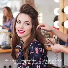 接发环穿针器拉钩工具……和珠子装置工具环穿线器用于头发或羽毛接发 - 黑色 - 查看 5