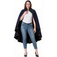 Women's Medieval Cloak Renaissance Velvet Cape With StandUp Collar Queen Princess Costume Halloween Christmasgift - Grey-blue - View 6