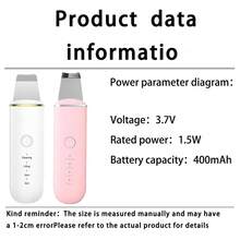 超声波洁面仪 - USB 充电，带振动功能的面部刮痧仪，去黑头，提拉去角质喷嘴，经济实惠的护肤设备，硅胶头可按数量选择 - 彩色 - 查看 12