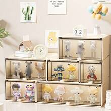 1pc盲盒展示盒家用抽屉式防尘展示盒透明收纳盒 - 彩色 - 查看 6