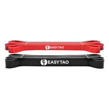 Bandas de Resistencia 5PCSLtex Natural Ligas de Resistencia para Ejercicio, Fuerte Bandas Elstica para Pull Up - con Ancla de Puerta, 2 Manijas, Ganchos y Bolsa - Rosa+Negro 2PCS - Ver 2