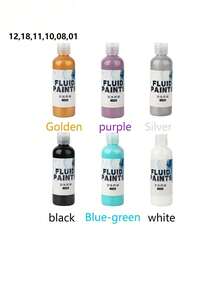 Bộ 6 màu sơn nghệ thuật dạng lỏng, độ bóng cao, sơn acrylic, chống phai màu, hiệu quả hoàn hảo sau khi khô, thích hợp cho đá, gỗ, vải bố, thạch cao và các bề mặt nghệ thuật khác, 100ml/chai, sơn nghệ thuật, màu sắc sống động, sơn bền lâu, dụng cụ nghệ thuật, dành cho nghệ sĩ và họa sĩ, vẽ tranh sáng tạo, dễ tán, màu sắc bền lâu, bột màu vẽ. - Nhiều màu - Xem 18