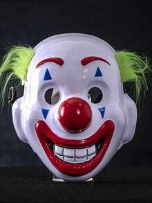 1 Piece Of Halloween Clown Masks, Scary And Funny Props, Masquerade Ball Party Plastic Clown Masks.