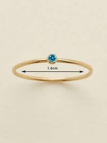 1pc 316L Stainless Steel Birthstone Ring For Woman Gold Color Simple Style Ring Festival Party Fashion Jewelry Dropshipping