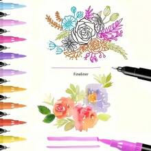 Pennarello a doppia punta, marcatori d'arte a doppia punta fine e morbida per adulti e bambini, per colorare, calligrafia a mano, scrittura, pianificatore, diario, note, disegno artistico, artigianato, forniture scolastiche per il ritorno a scuola