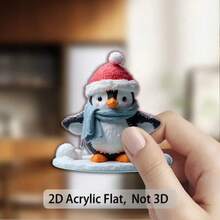 1pc Cute Penguin Refrigerator Magnet With Santa Hat And Scarf - Suitable For Winter And Christmas Decoration, 2D Acrylic Flat Design, Applicable For Refrigerator, Kids Room - Black And White Penguin, Orange Beak And Feet, Ideal Gift For Animal Lovers, Christmas, Winter, Mother's Day, Thanksgiving, Independence Day Holiday Decoration - Compact And Design For Refrigerator Use, 2D Flat, Adorable Refrigerator Magnet, Personalized Refrigerator Magnet, Refrigerator Magnet Strip, Fire Extinguisher Refrigerator Magnet, Refrigerator Magnet, Funny Refrigerator Magnet