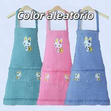 1 pièce Tablier de cuisine en canevas épais, respirant et résistant à l'huile pour la maison, le restaurant, imperméable et résistant à l'huile, vêtement de travail, supermarché, salon de thé au lait, café, salon de manucure, couleur aléatoire haute beauté anti-salissure à la taille