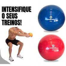 Bola Tonificadora Pilates Softball Yoga Peso 1 e 2kg Medicine Ball  Medpoint - Vermelho - Visão 7