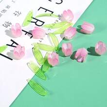 1 peça de abajur em formato de tulipa, luminária floral de plástico criativa feita à mão, abajur decorativo de mesa de cabeceira, enfeite de mesa para casa, iluminação romântica para ambiente de quarto, abajur compacto para sala de estar, luminária de aniversário em formato de tulipa. Ideal como presente de aniversário para meninas, mães ou namoradas, também adequado para o Dia dos Namorados. Perfeito para presentear, decorar a casa, compor o quarto, dar estilo à sala de estar, decorar festas e exibir em mesas.