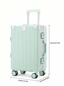 1 20-Inch Large-Capacity Travel Swivel Suitcase, Multi-Functional Password Box, With Water Bottle Holder, Hooks For Hanging Bags, Umbrellas, Shopping Bags And Other Items, Comes With Silent Swivel Wheels, Travel Essentials, Suitable For Multi-Purpose Storage Items Such As Returning To School, Traveling, Studying Abroad, Vacation, And Working Far Away