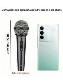 1 件麦克风道具，仿真麦克风模型外壳，适用于家庭酒吧装饰品、摄影道具、派对礼品 - 黑色 - 查看 2