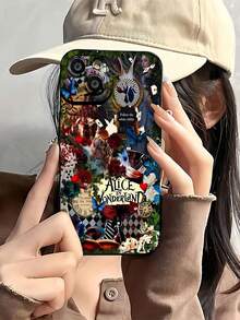 Funda para teléfono con diseño de Alicia en el País de las Maravillas, ideal para iPhone 16, 15, 14 Pro Max, 13, 12, 11, XR y XS Plus. Fabricada en silicona TPU, ofrece protección contra golpes y caídas, además de una excelente sensación al tacto. Es el regalo ideal para familiares, amigos y seres queridos. - Negro - Ver 1