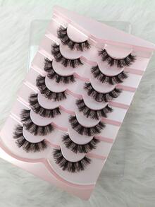 Hinarin 7 Pairs Russian Curl False Eyelashes Russian DD Curly Extension Volume Lifting Look Wispy Soft Faux Mink Fake Eyelash Strips For Festivals Parties Gifts - russian strip lashes - View 4